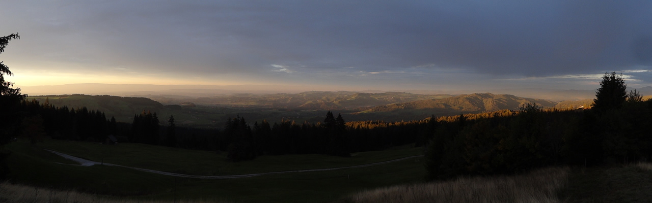 Sonnenuntergang, Blick nach Nordwesten